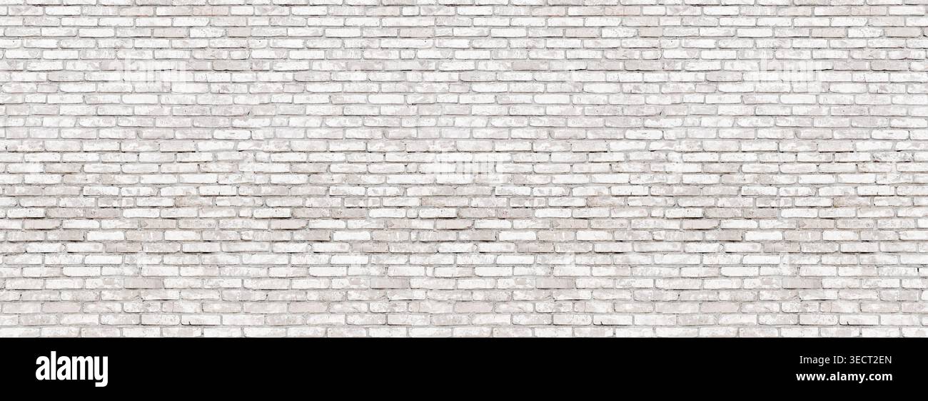 White brick wall creating abstract architectural background pattern Stock Photo