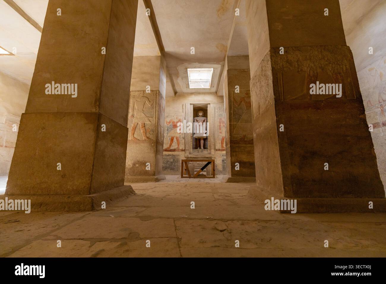 Interior of an ancient Egyptian tomb at the Saqqara necropolis near ...