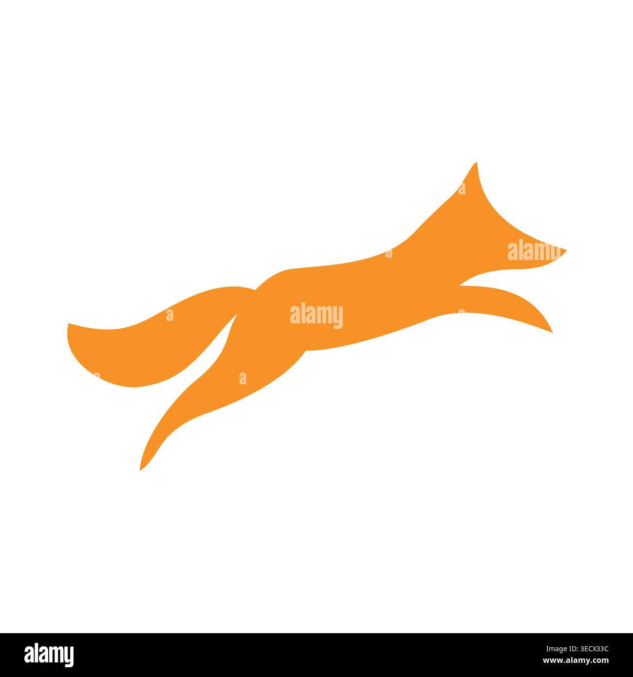 Fox jumping brand logo design Stock Vector