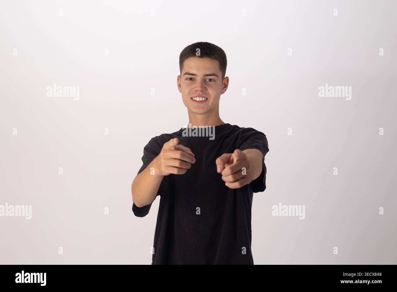 Black man pointing camera in hi-res stock photography and images - Alamy