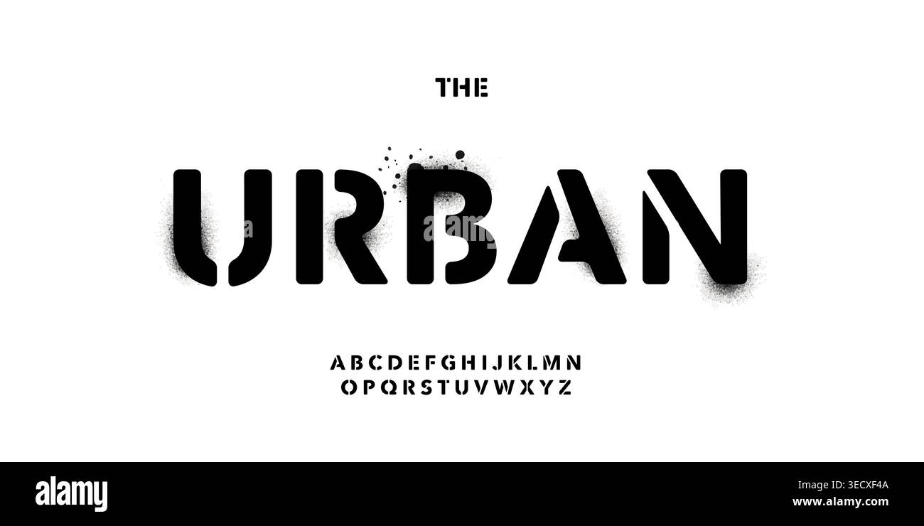 Urban Street Art Font Logo Stencil Alphabet Modular Spray Painted ...