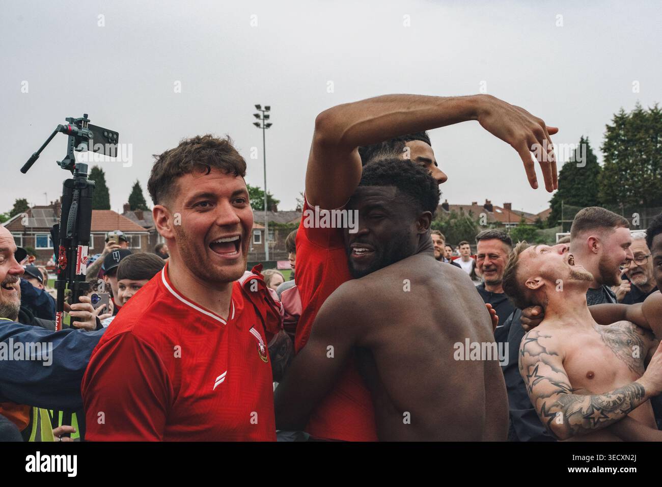 Manchester, UK, 2nd May 2026: Droylsden players and fans celebrate on ...