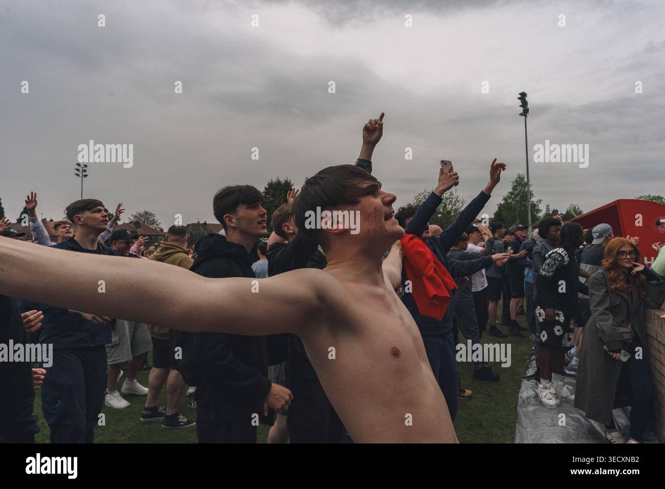 Manchester, UK, 2nd May 2026: Droylsden players and fans celebrate on ...