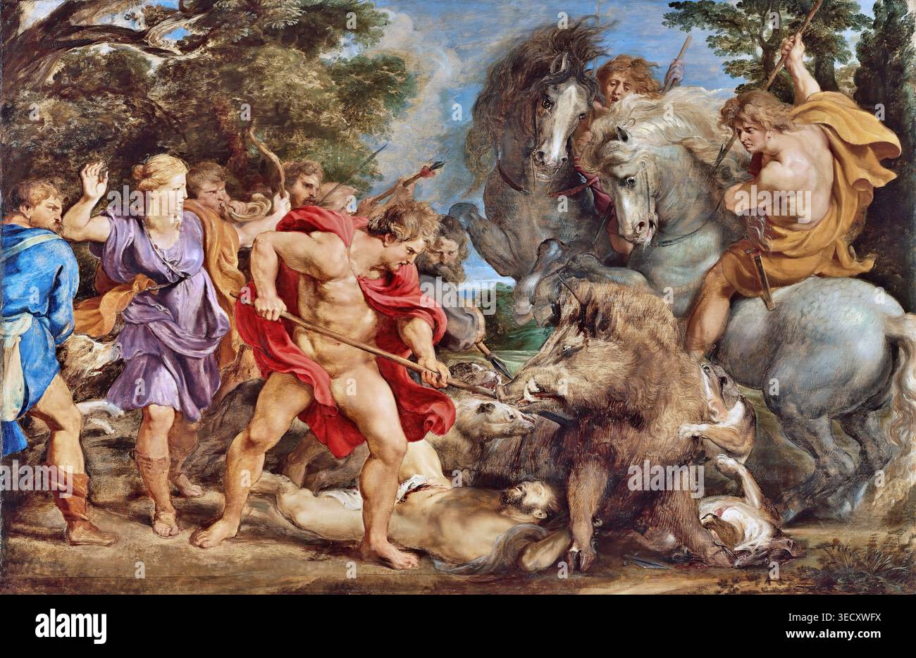 Hunting Renaissance Scene Peter Paul Rubens – Calydonian Boar Hunt, 1611 – oil on canvas ...
