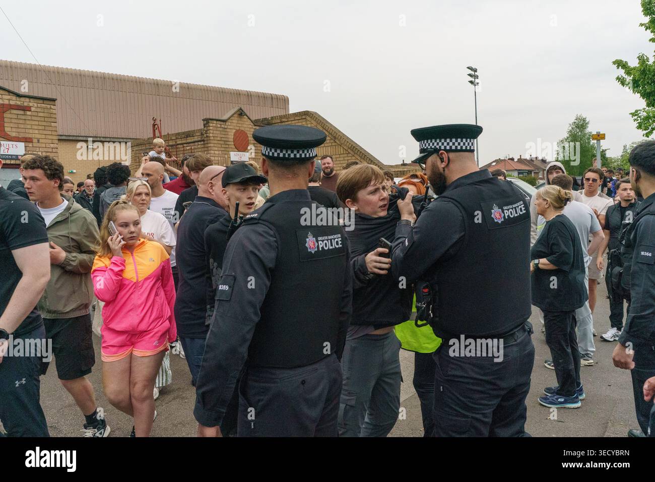 Manchester, UK, 2nd May 2026: Droylsden FC fans clash with police after ...