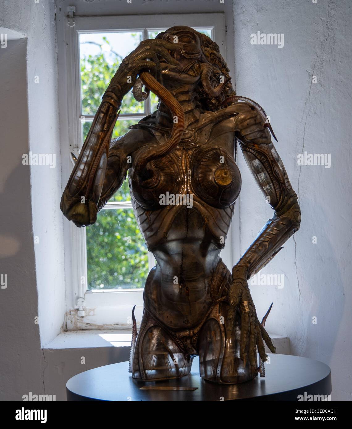 Gruyeres, Switzerland - 13 Jul 24: Photograph of a biomechanical female ...