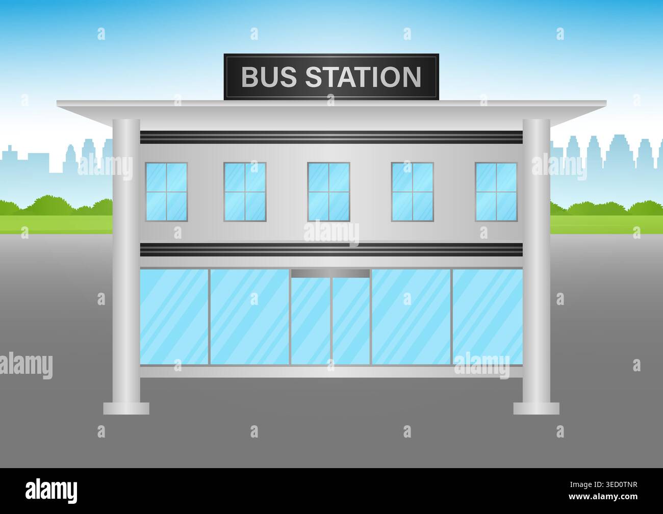 Bus Station. Bus Terminal. Vector Illustration Stock Vector Image & Art ...