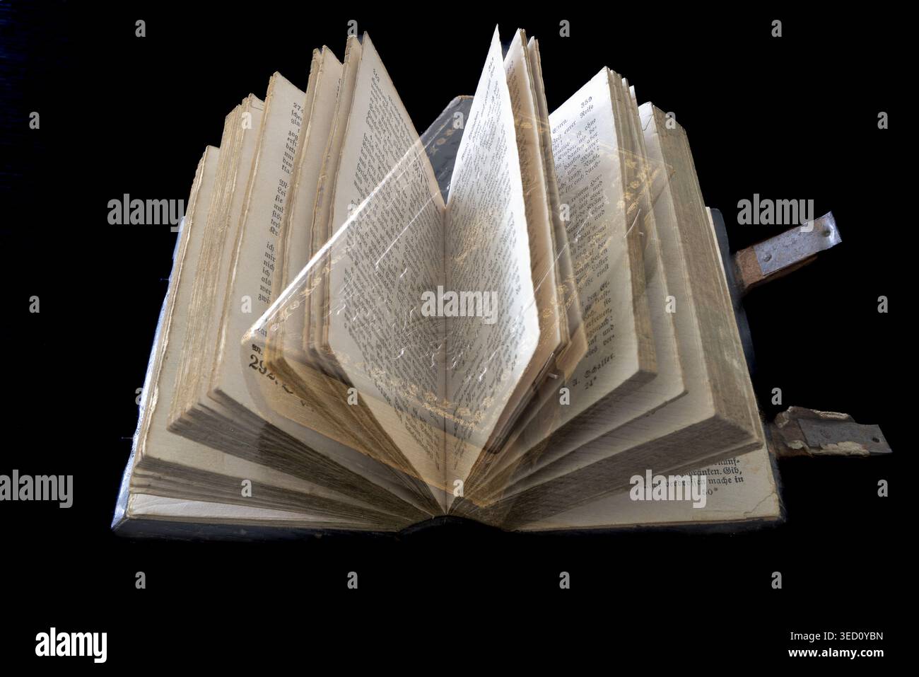 Historic hymn book on a table, double exposure Stock Photo