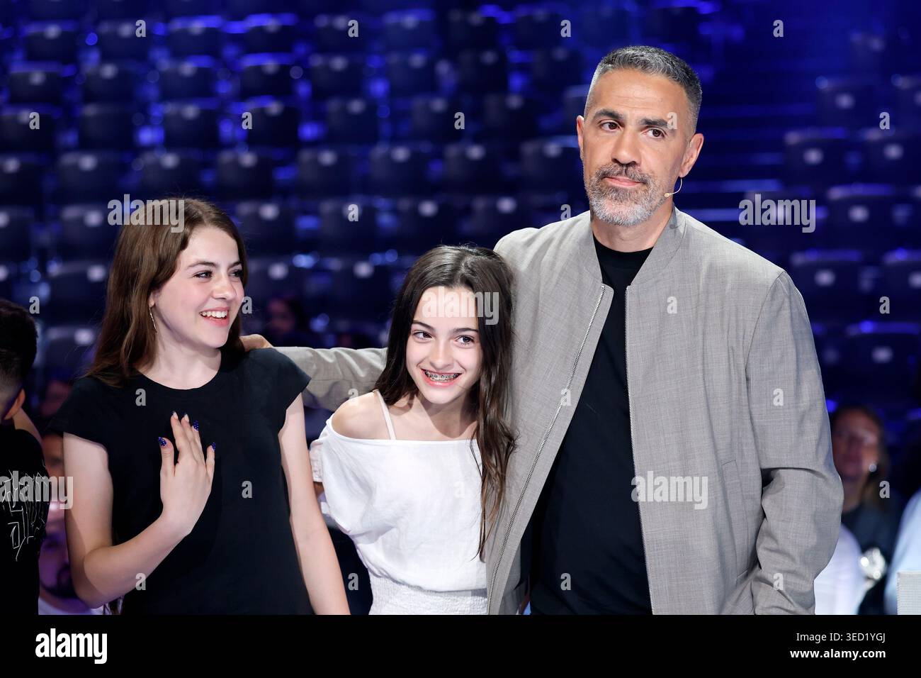 Rapper and juror Bushido (Anis Ferchichi) with his children at the ...
