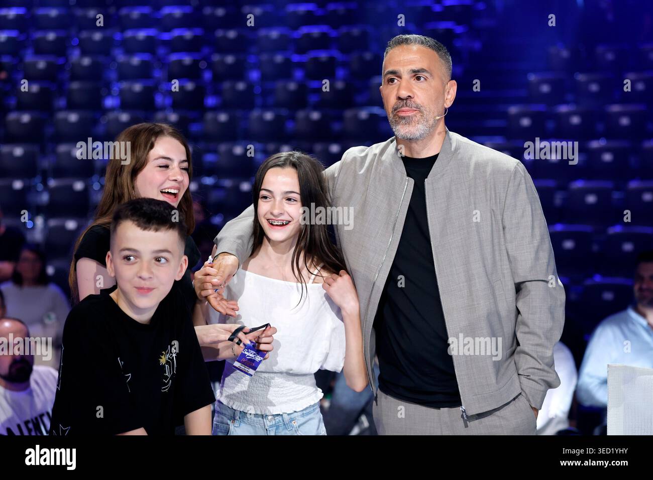 Rapper and juror Bushido (Anis Ferchichi) with his children at the ...
