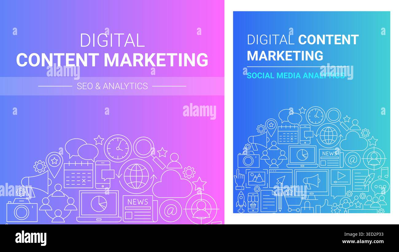 Digital Content Marketing Concepts Stock Vector