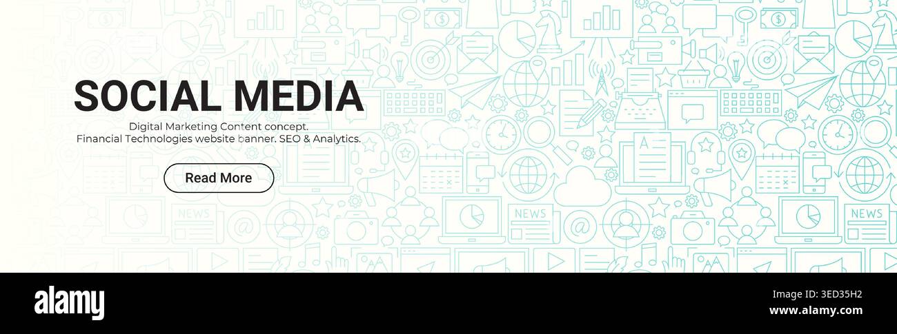 Long Social Media Banner Stock Vector