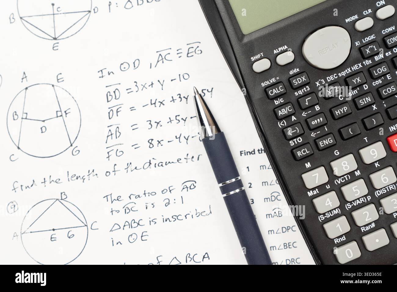 Mathematics geometry handwritten notes and circle diagrams paired with ...