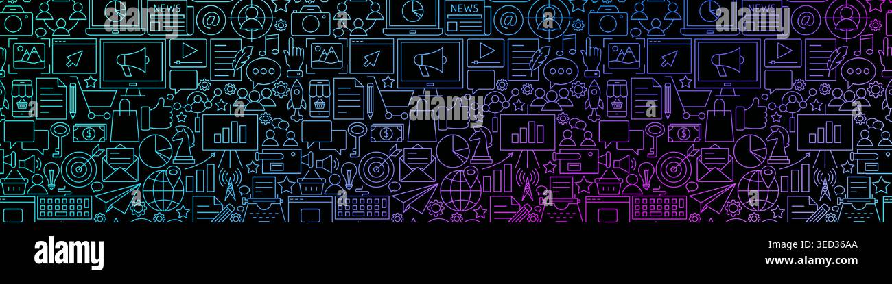 Horizontal Social Media Banner Stock Vector