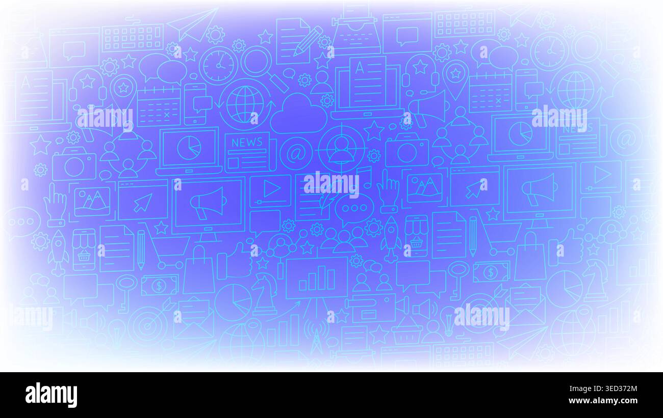 Digital Marketing Outline Concept Stock Vector