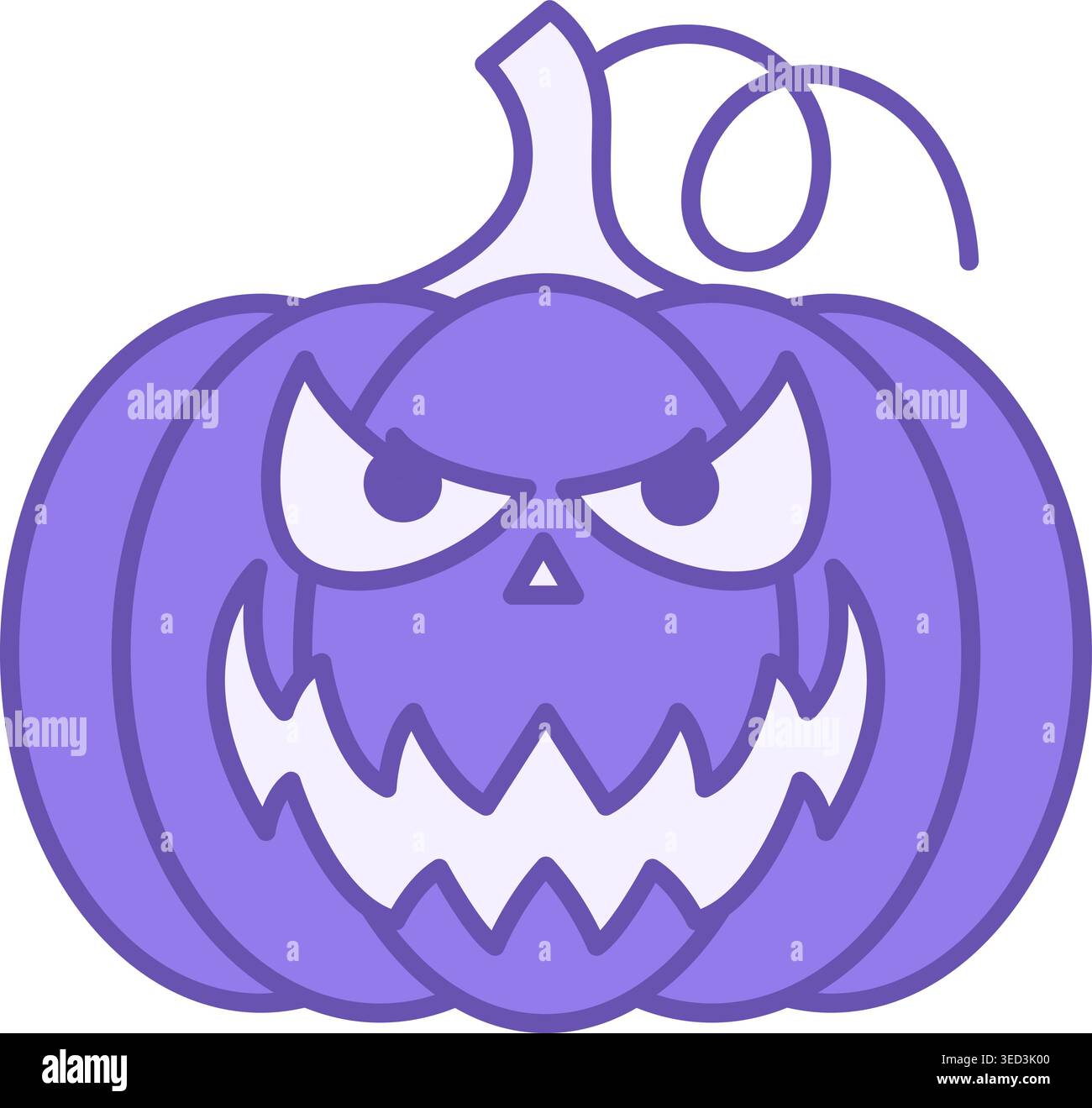 Angry Pumpkin Color Icon. Vector Icon. Cartoon Character for Halloween Stock Vector