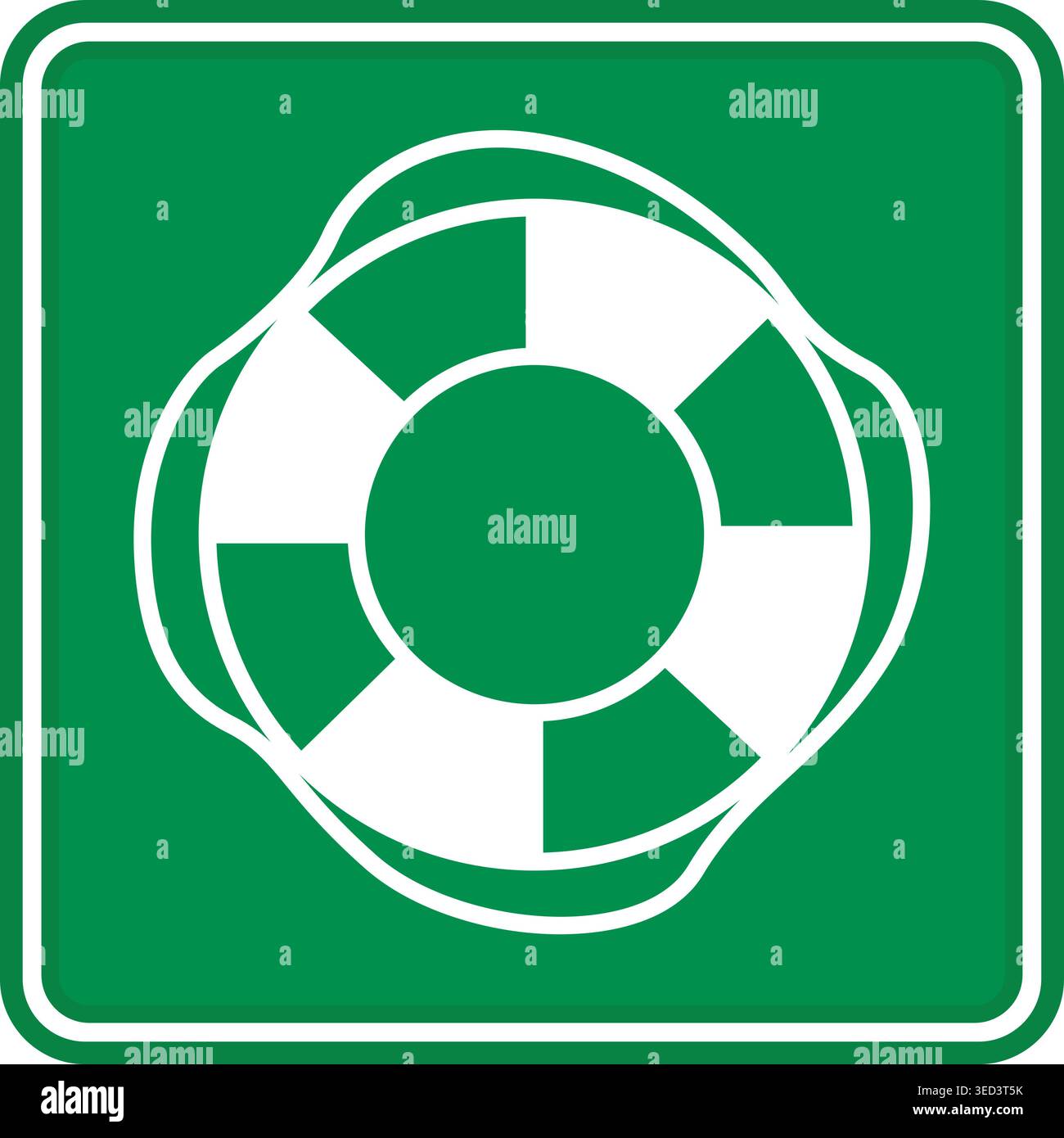 Green Sign Emergency Lifebuoy. Vector Icon. Evacuation Sign. Drowning ...