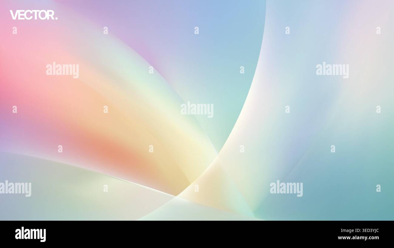 Soft Pastel Abstract Gradient Background Featuring Light Curves Stunning Vector Art Design Stock Vector
