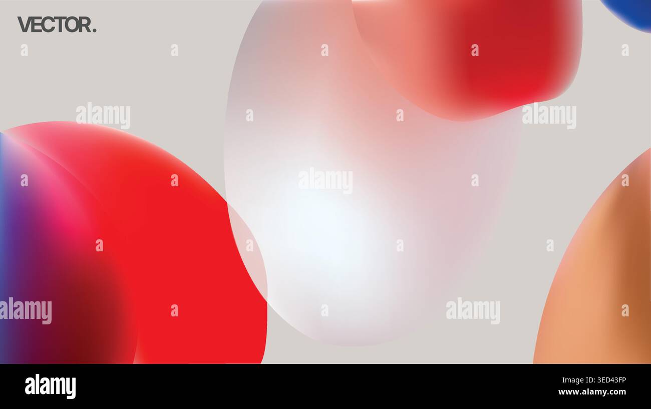Abstract colorful fluid blobs create a captivating modern gradient vector composition Stock Vector