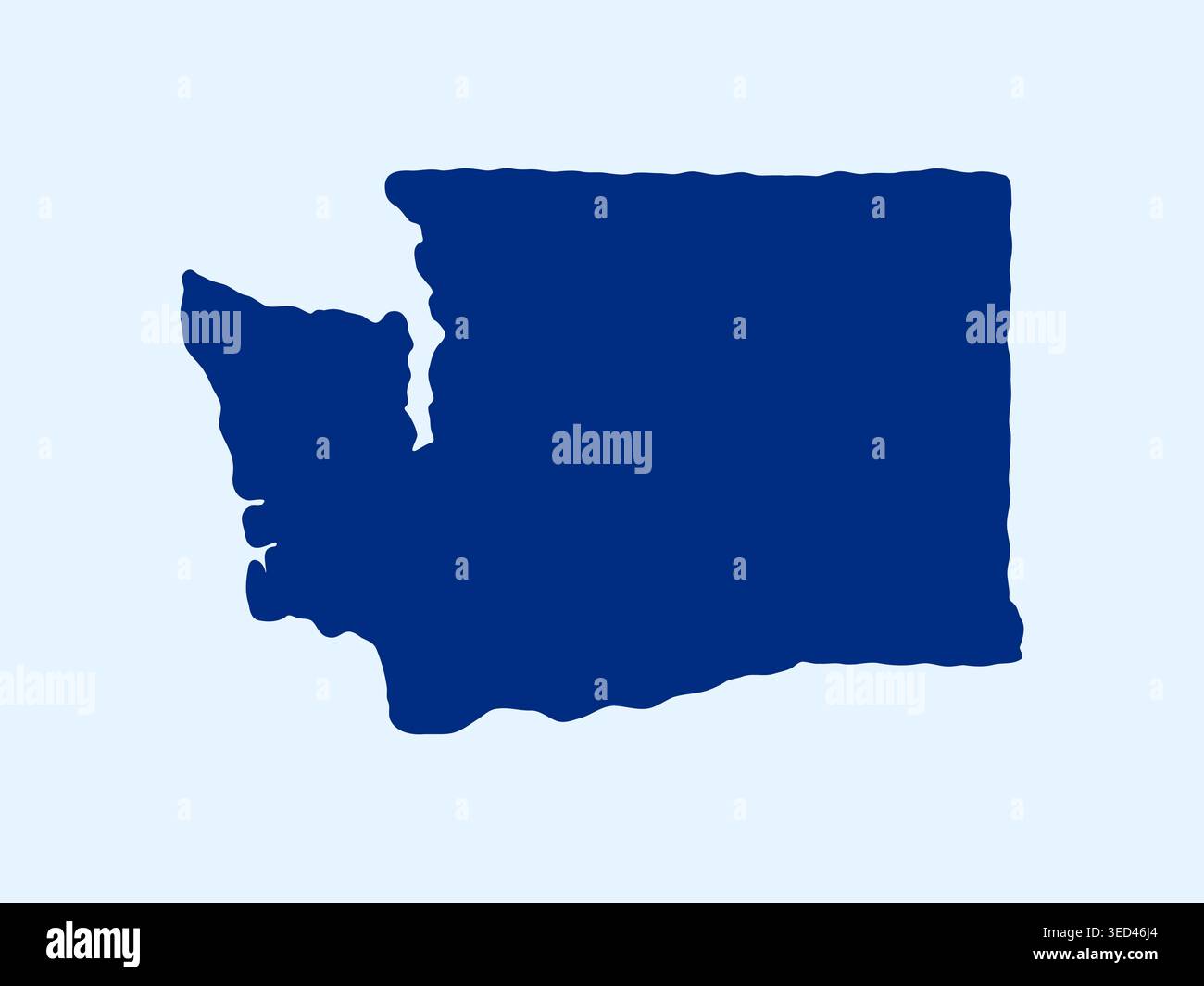 Wa State Shape Political map of washington state hi-res stock photography and images ...