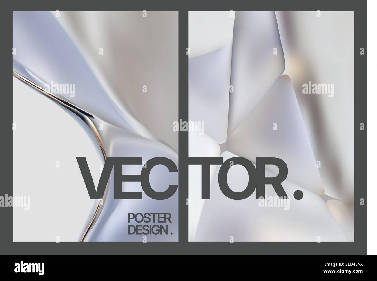 Reflective liquid chrome surfaces create futuristic upscale appearance Stock Vector