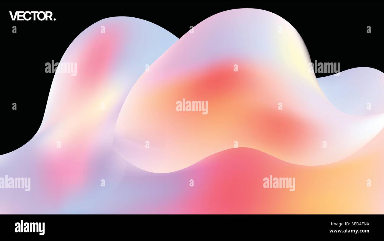 Soft Pastel Gradient Waves A Beautiful Abstract Fluid Background for Modern Design UI Projects Stock Vector