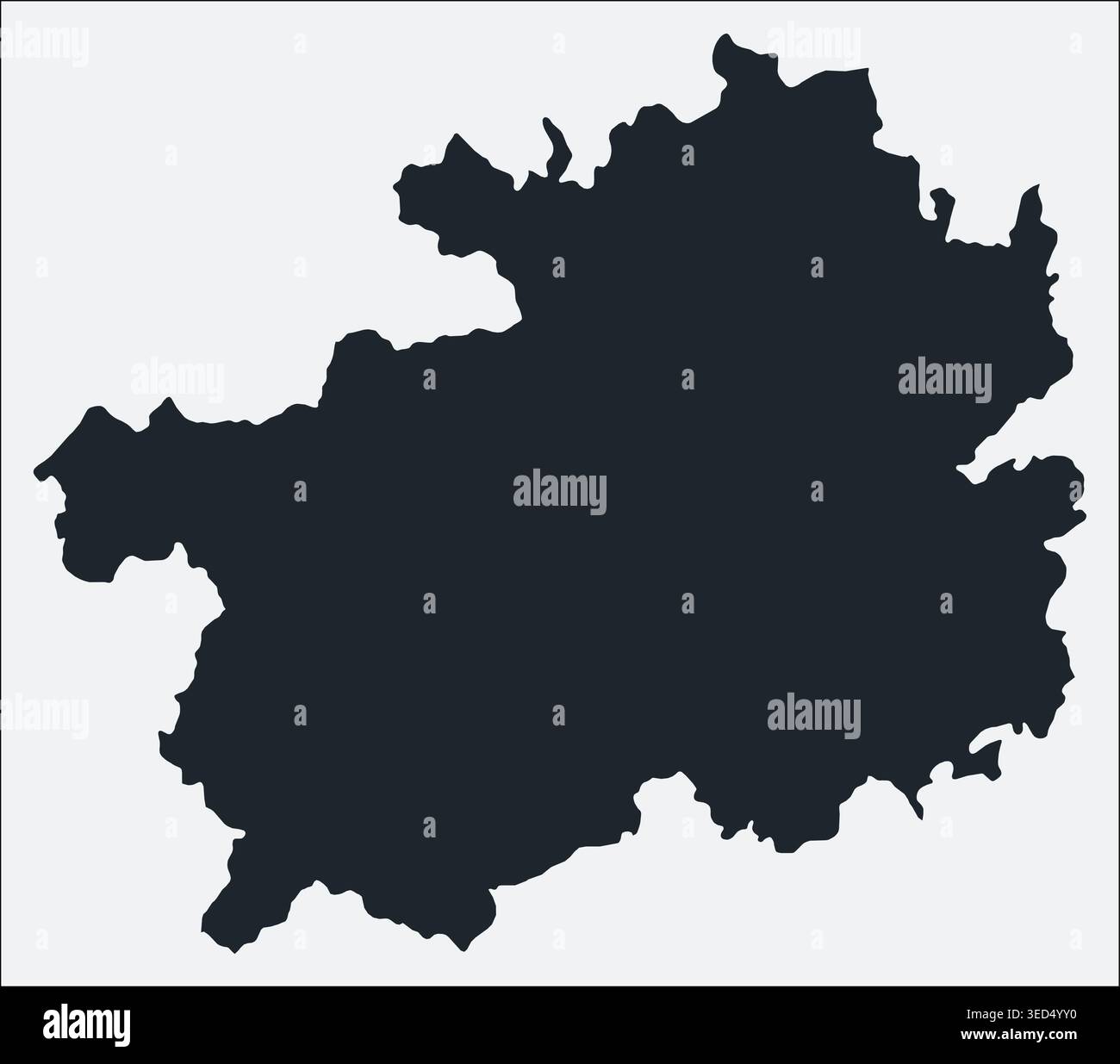 Guizhou, CN, China map. Just a simple border map. Shape of the region ...