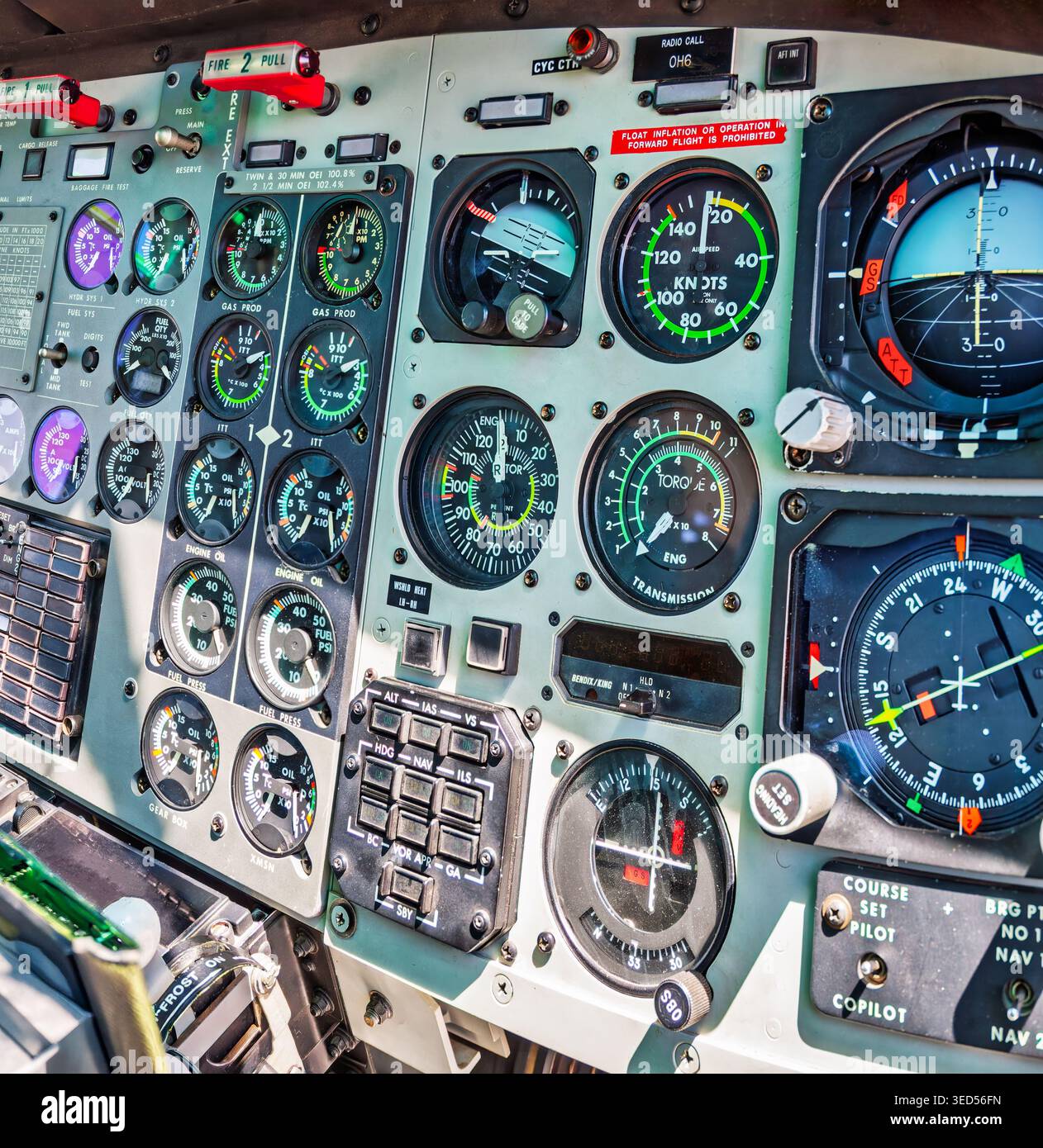 detailed close-up shot of an aircraft's instrument panel featuring ...