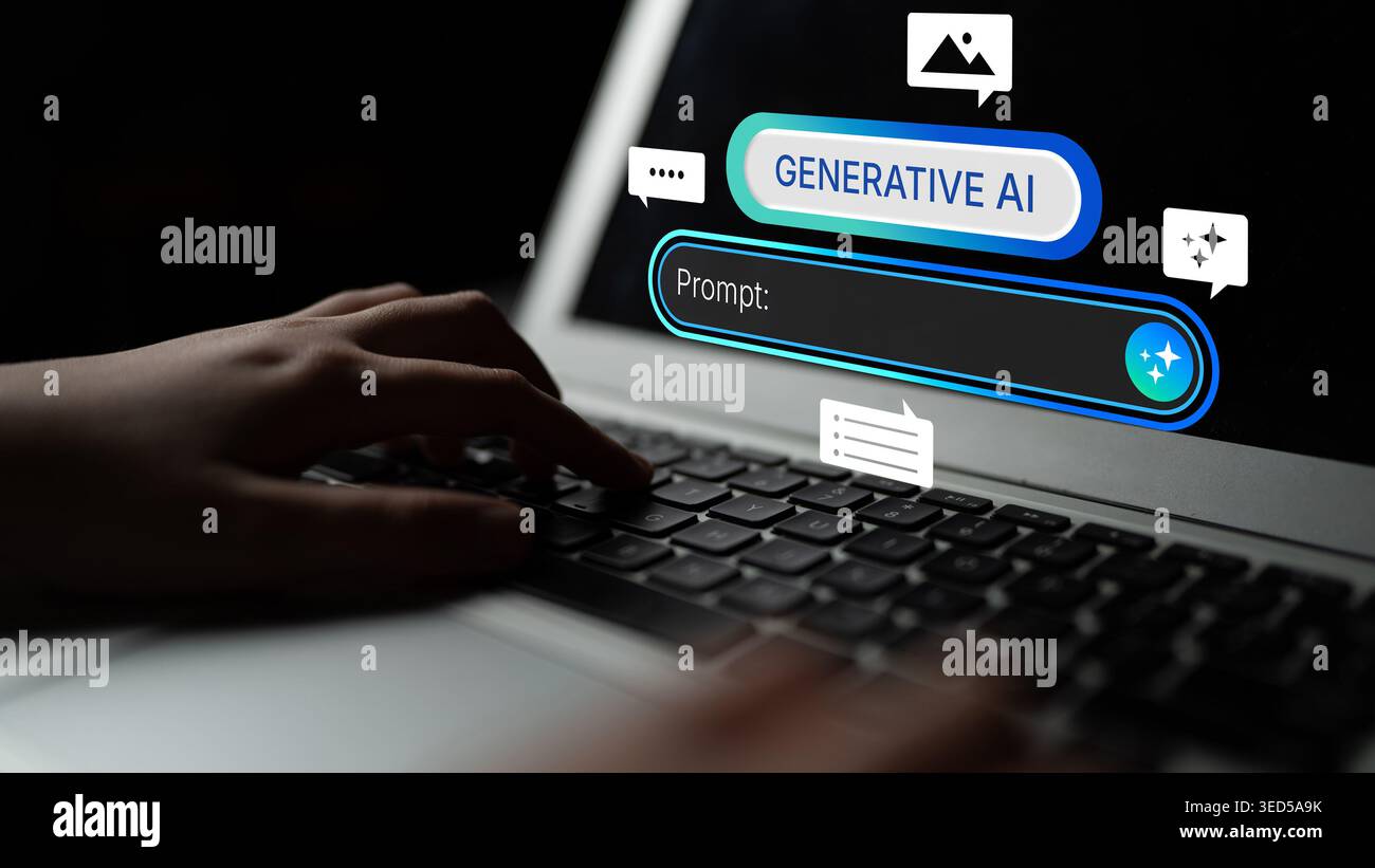 Generative AI prompt interface concept for creating content. Prompt ...