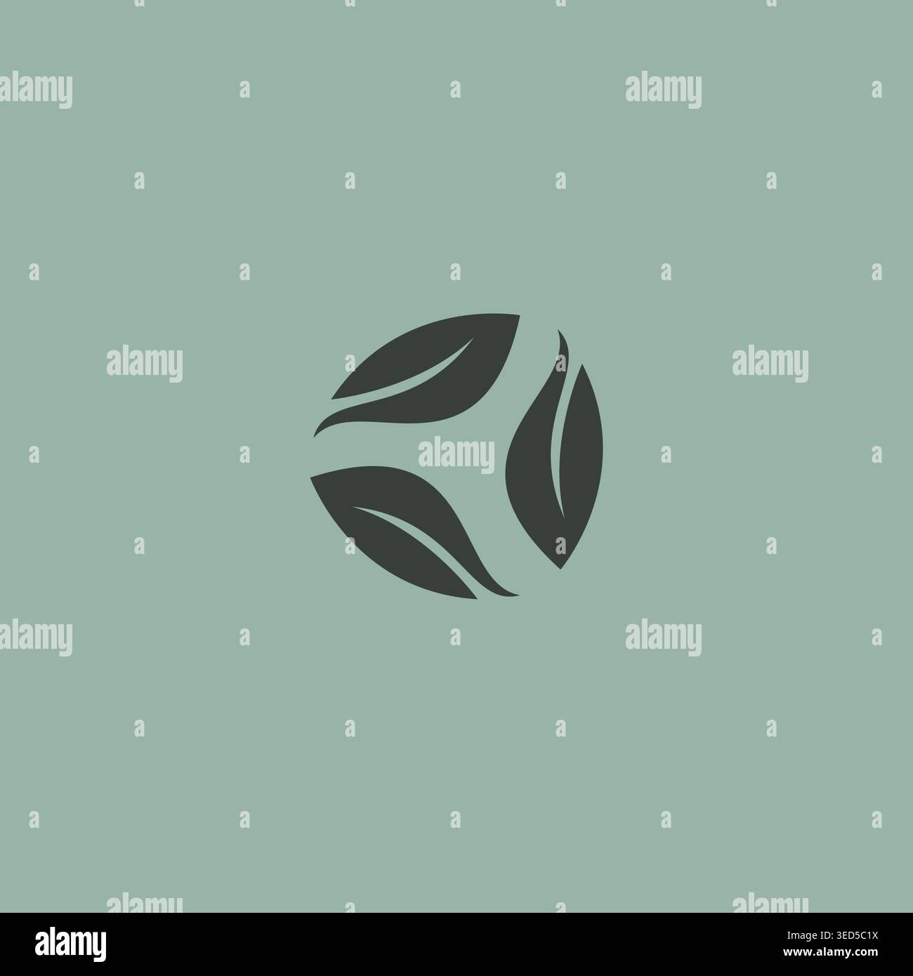 Circle Leaf Logo Vector. Leaves Round Icon Stock Vector