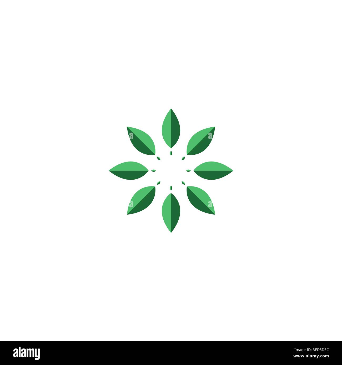 Circle Leaf Logo Design. Organic Symbol Vector Stock Vector