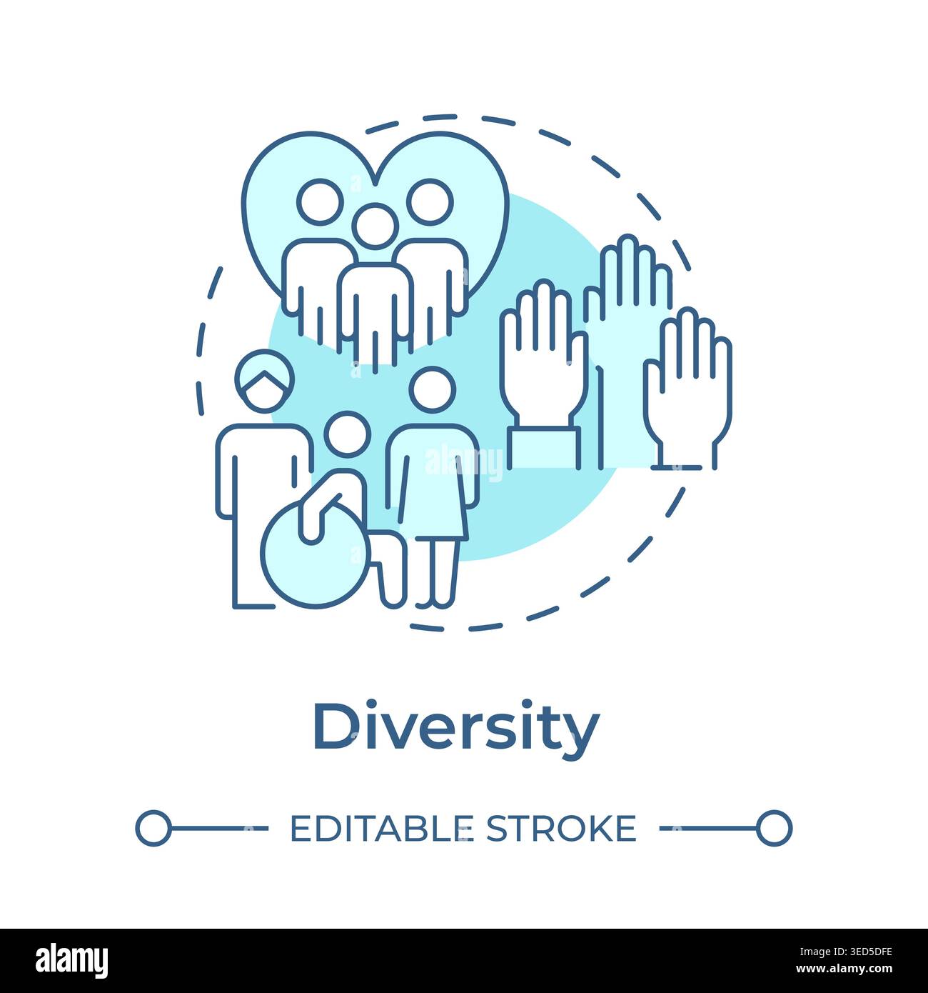 Diversity soft blue concept icon Stock Vector