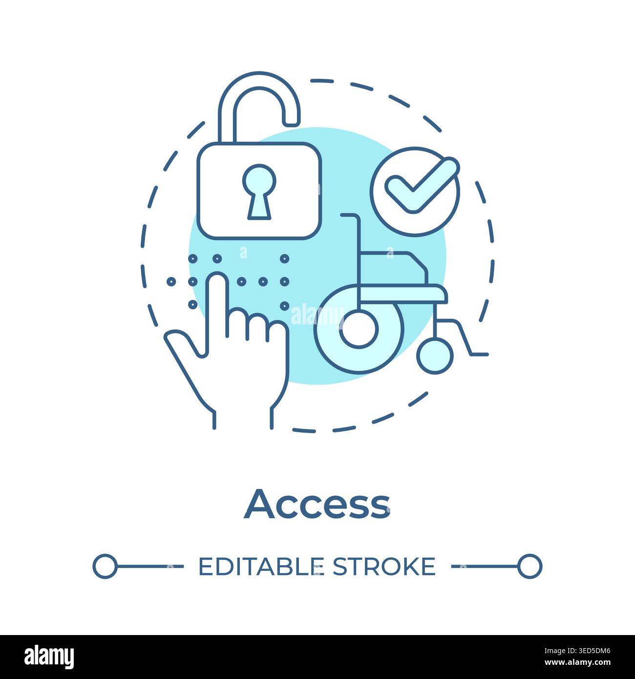 Access soft blue concept icon Stock Vector