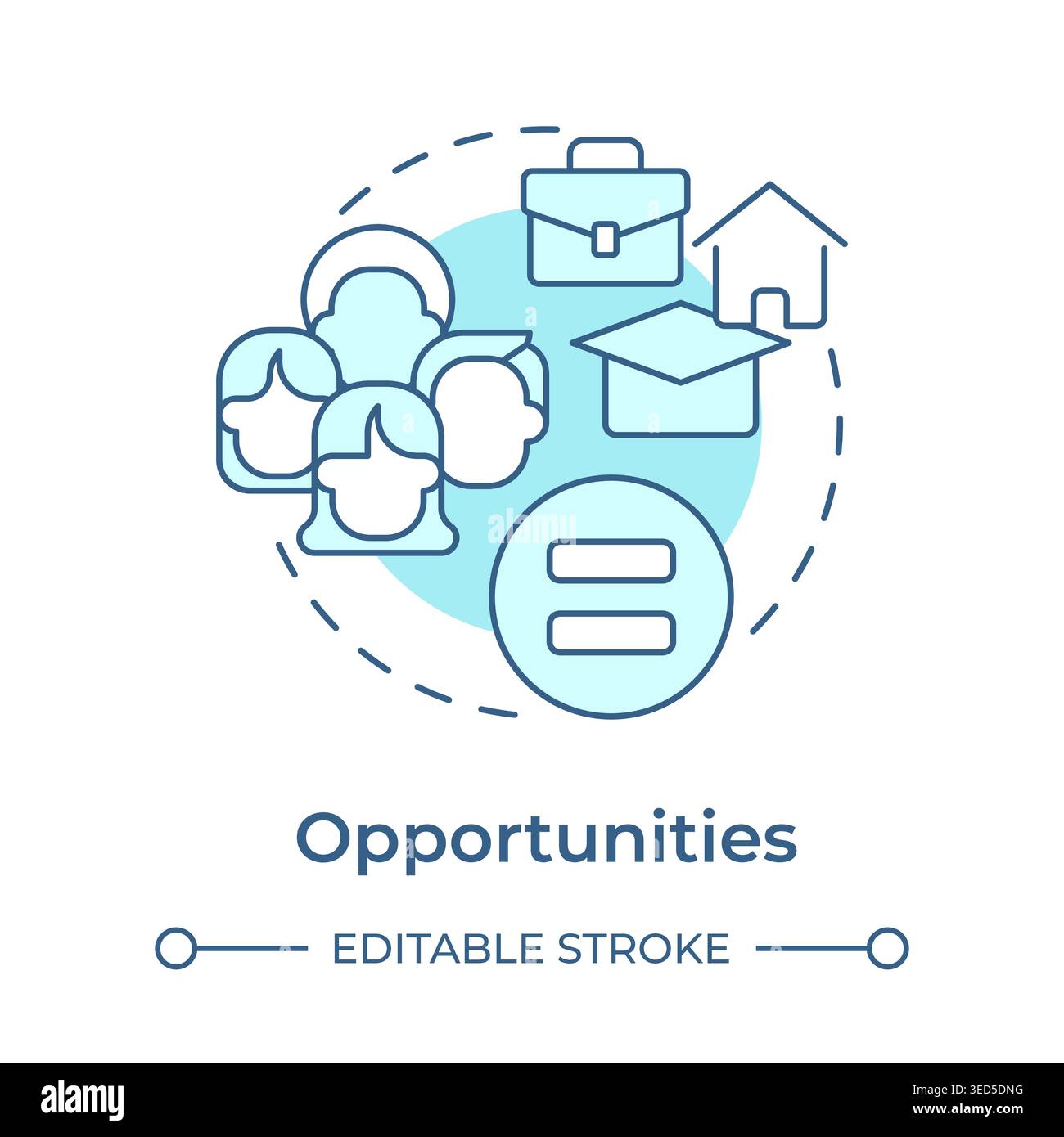 Opportunities soft blue concept icon Stock Vector
