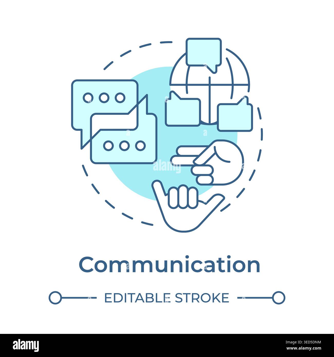 Communication soft blue concept icon Stock Vector