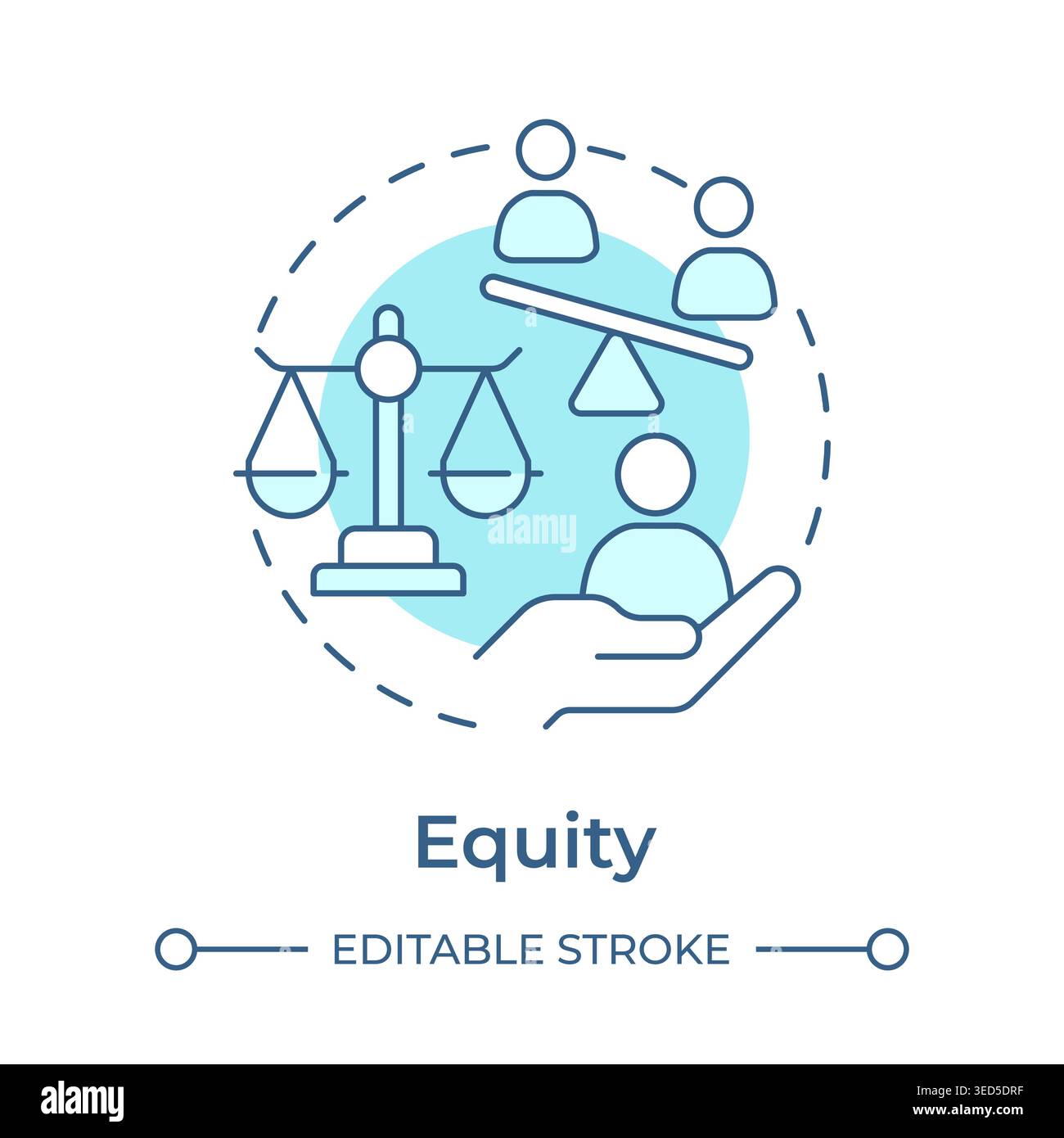 Equity soft blue concept icon Stock Vector