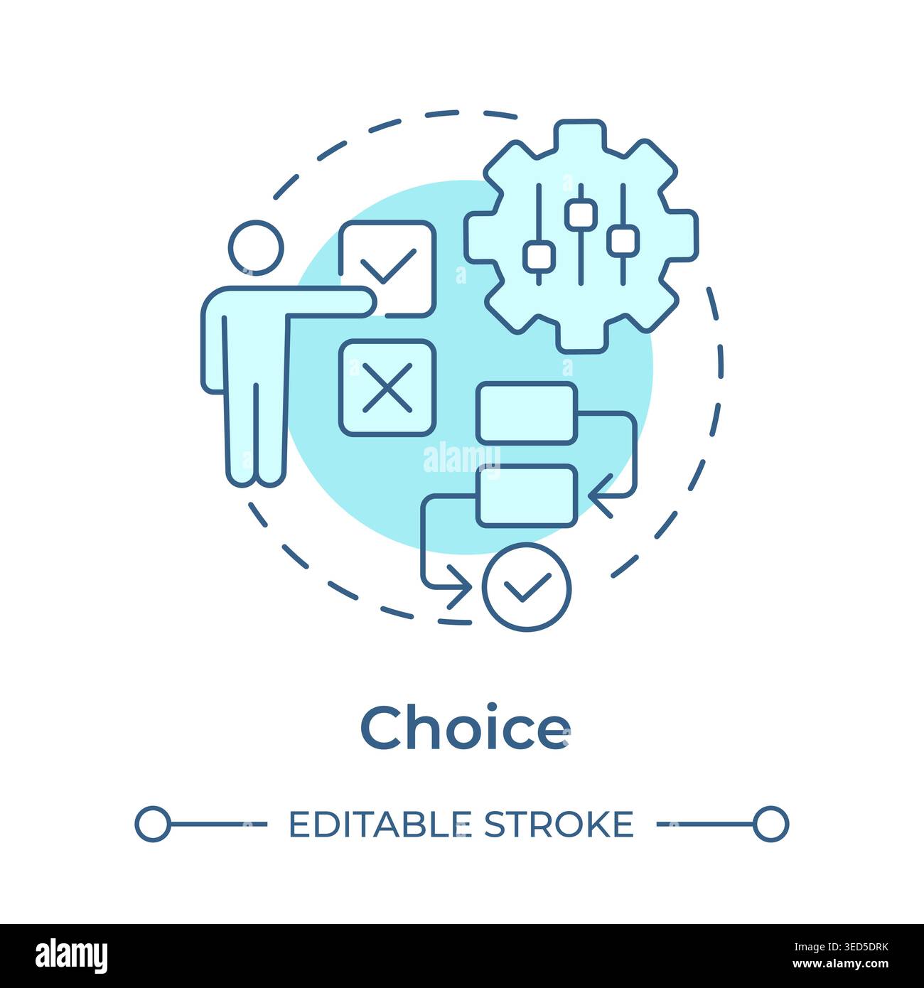 Choice soft blue concept icon Stock Vector