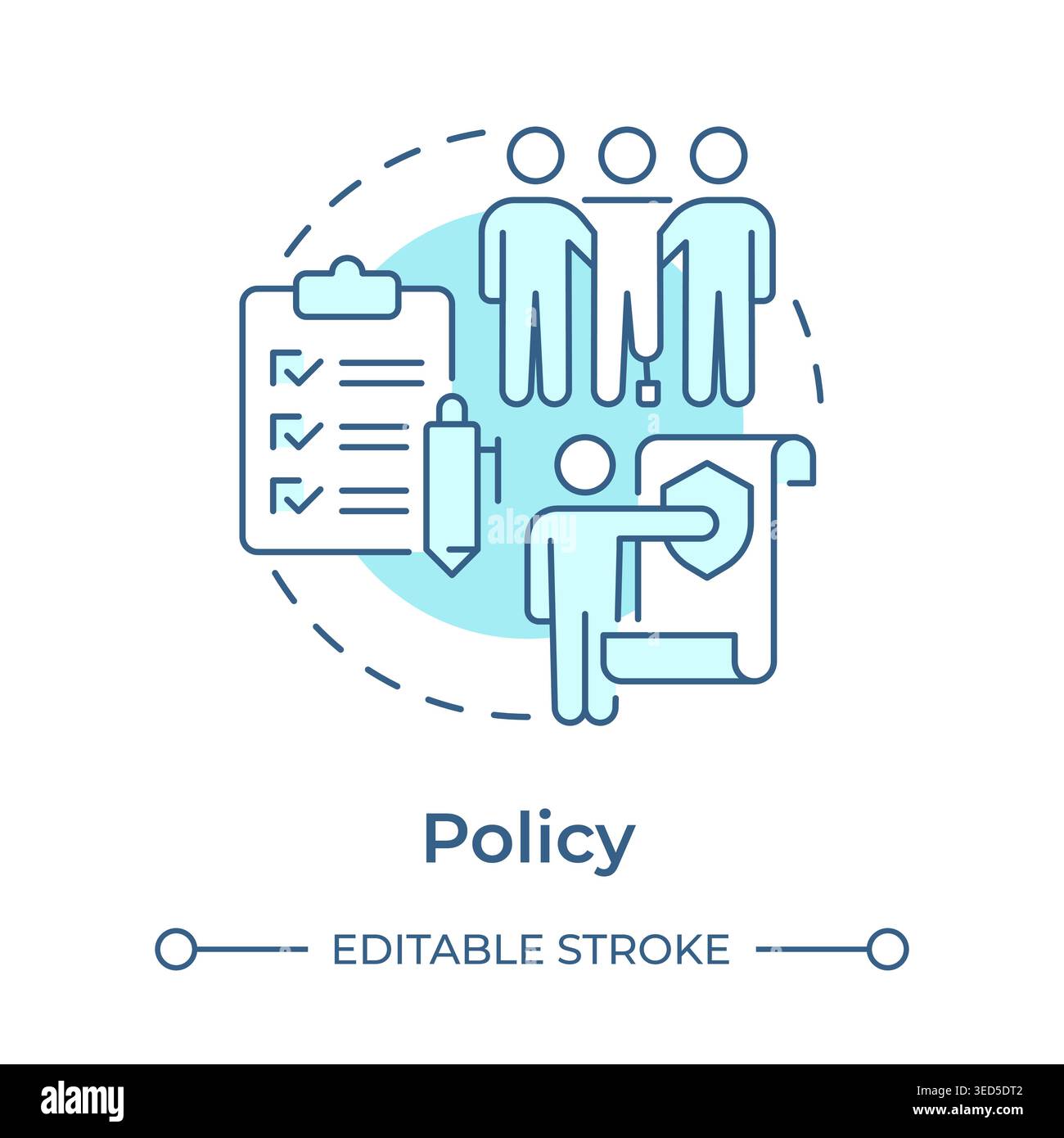 Policy soft blue concept icon Stock Vector