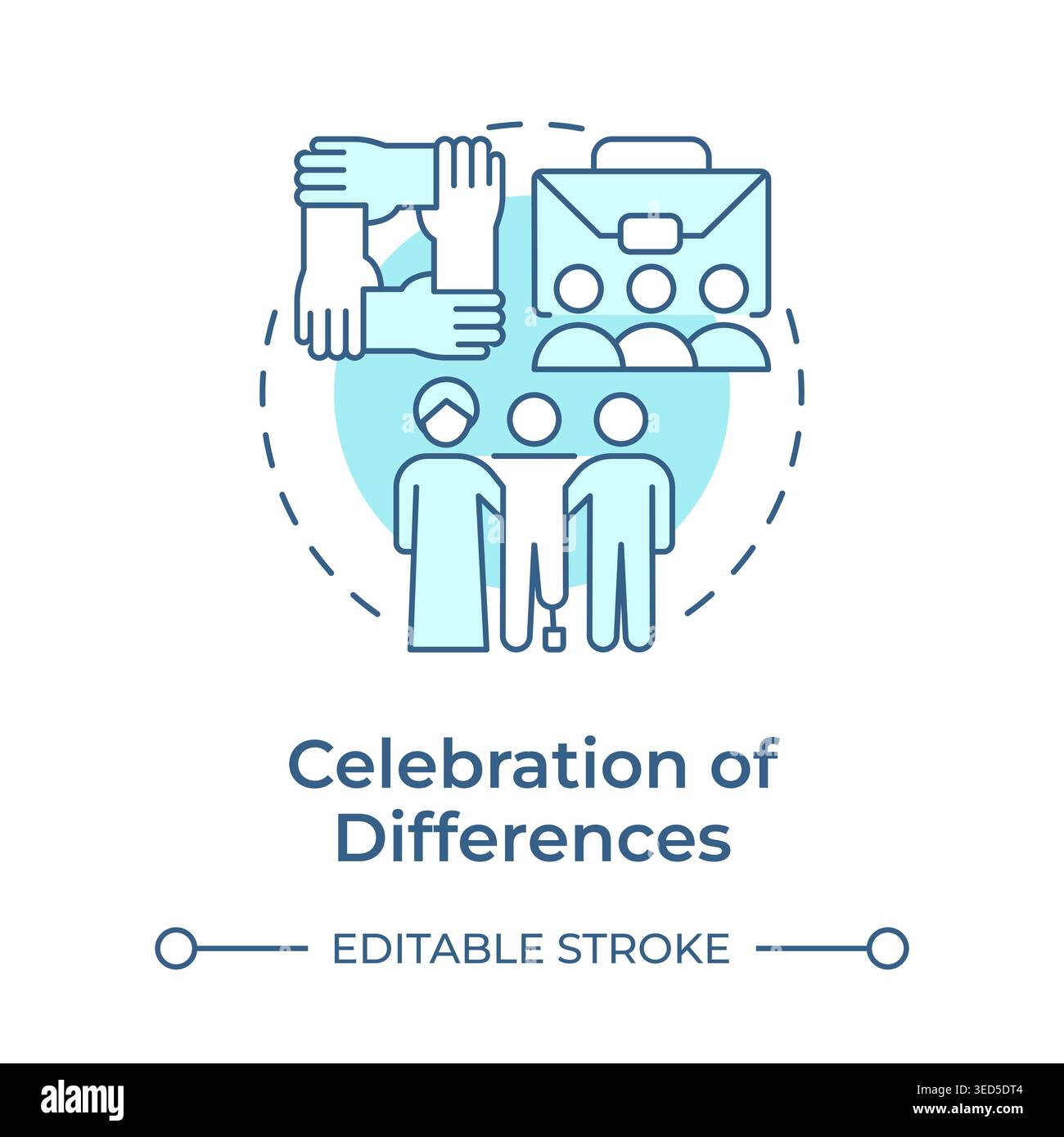 Celebration of differences soft blue concept icon Stock Vector