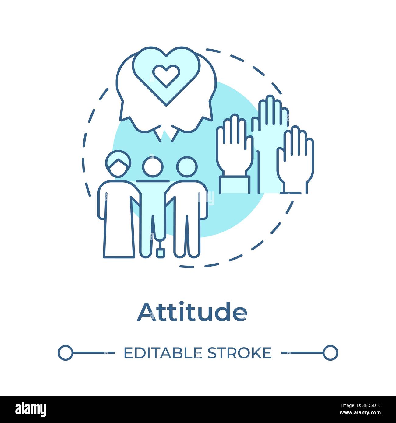 Attitude soft blue concept icon Stock Vector