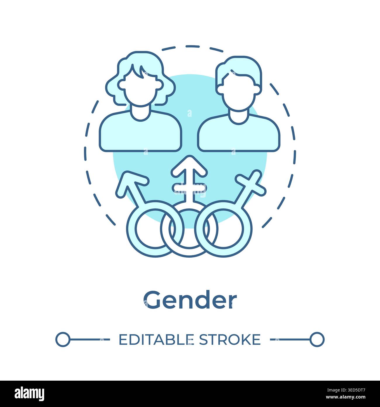 Gender soft blue concept icon Stock Vector