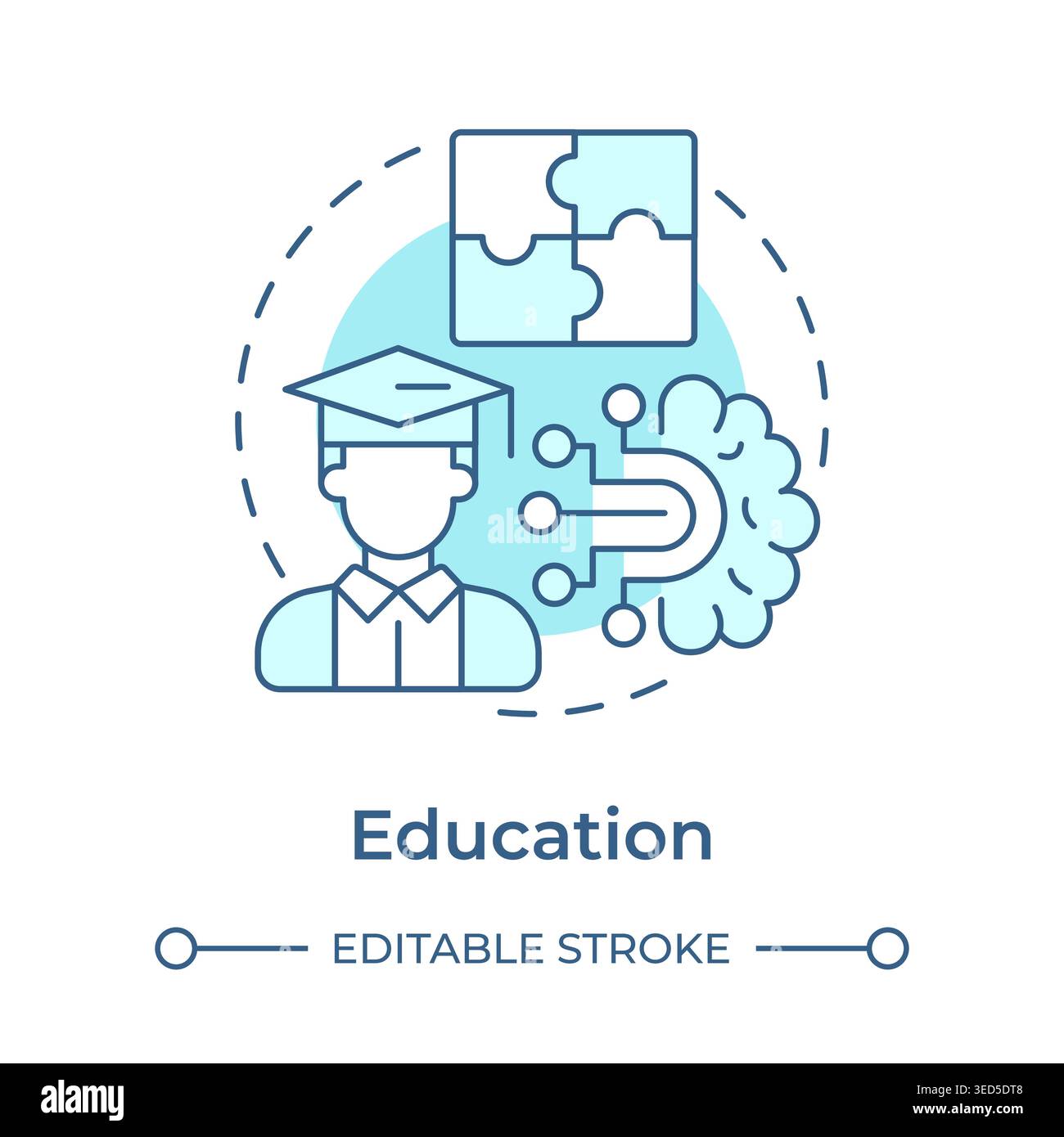 Education soft blue concept icon Stock Vector