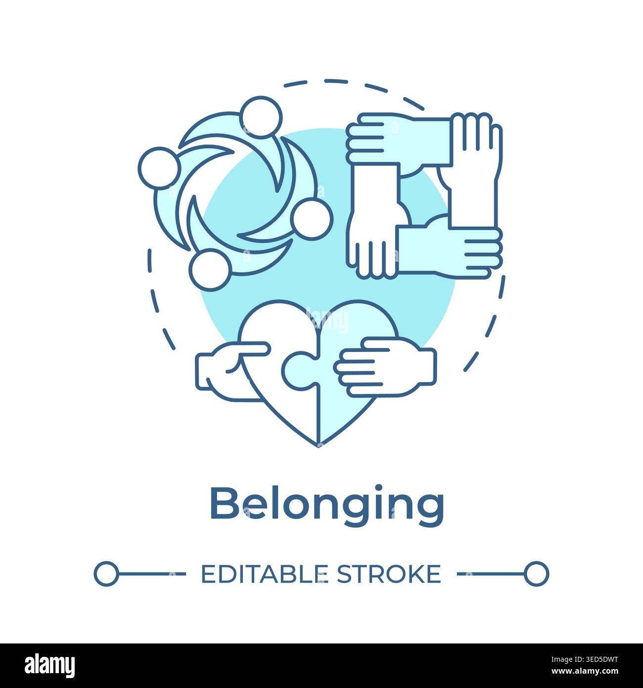 Belonging soft blue concept icon Stock Vector