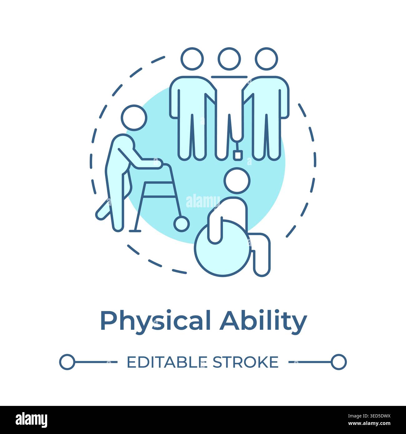 Physical ability soft blue concept icon Stock Vector