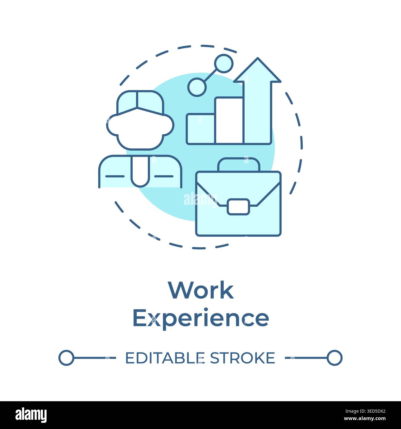 Work experience soft blue concept icon Stock Vector