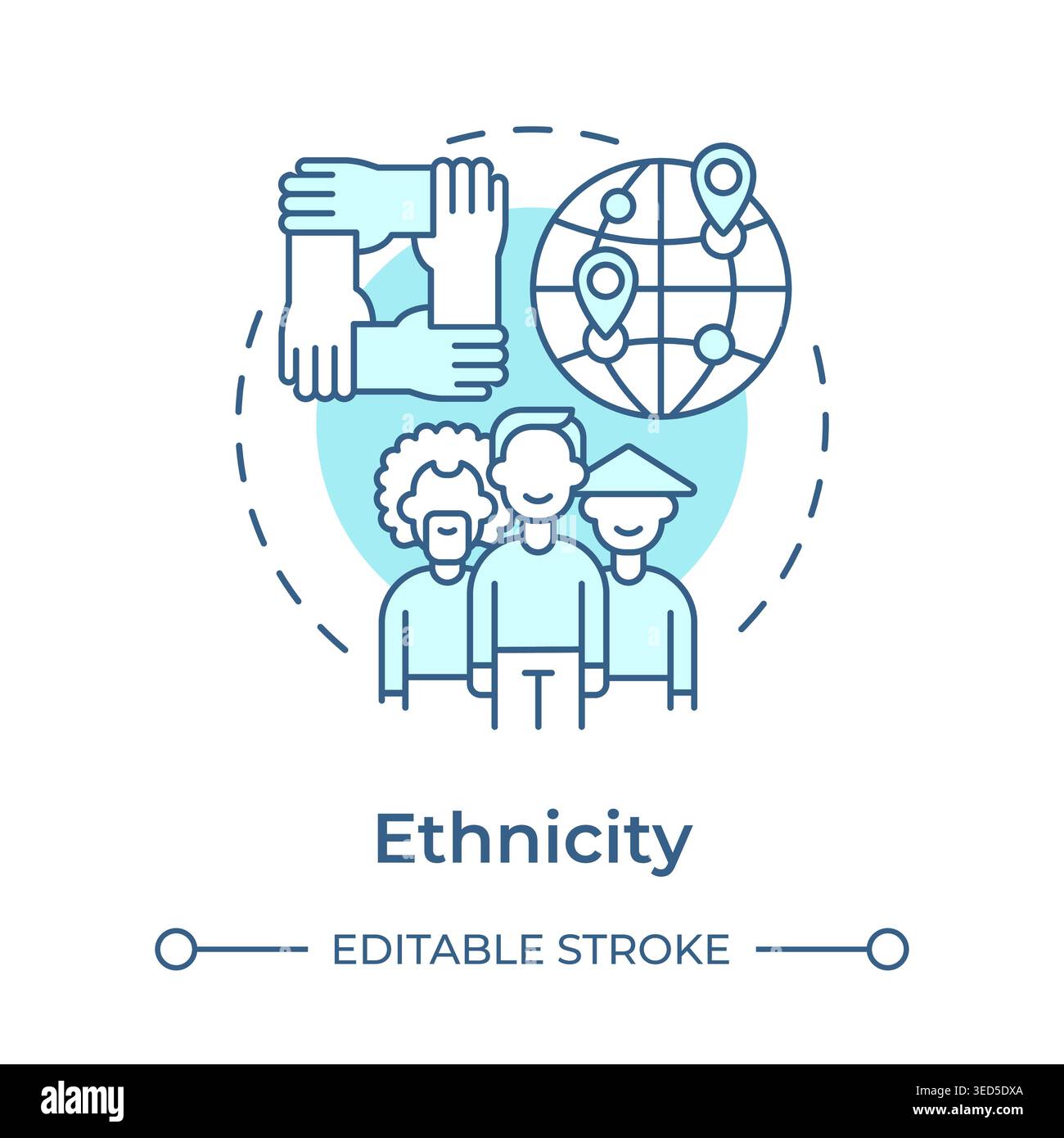 Ethnicity soft blue concept icon Stock Vector