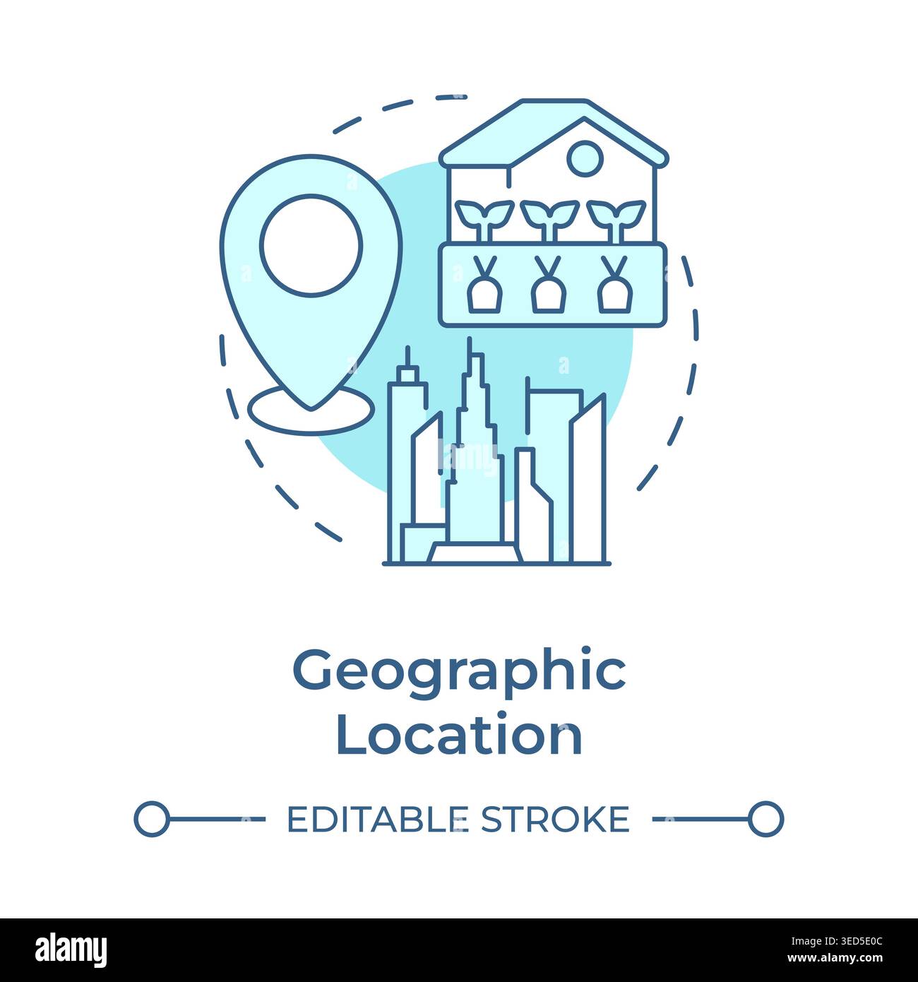 Geographic location soft blue concept icon Stock Vector