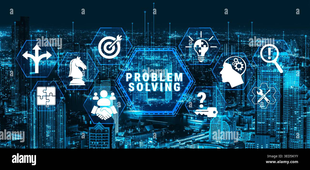 Creative Problem Solving Concept with Iconic Symbols Depicting ...