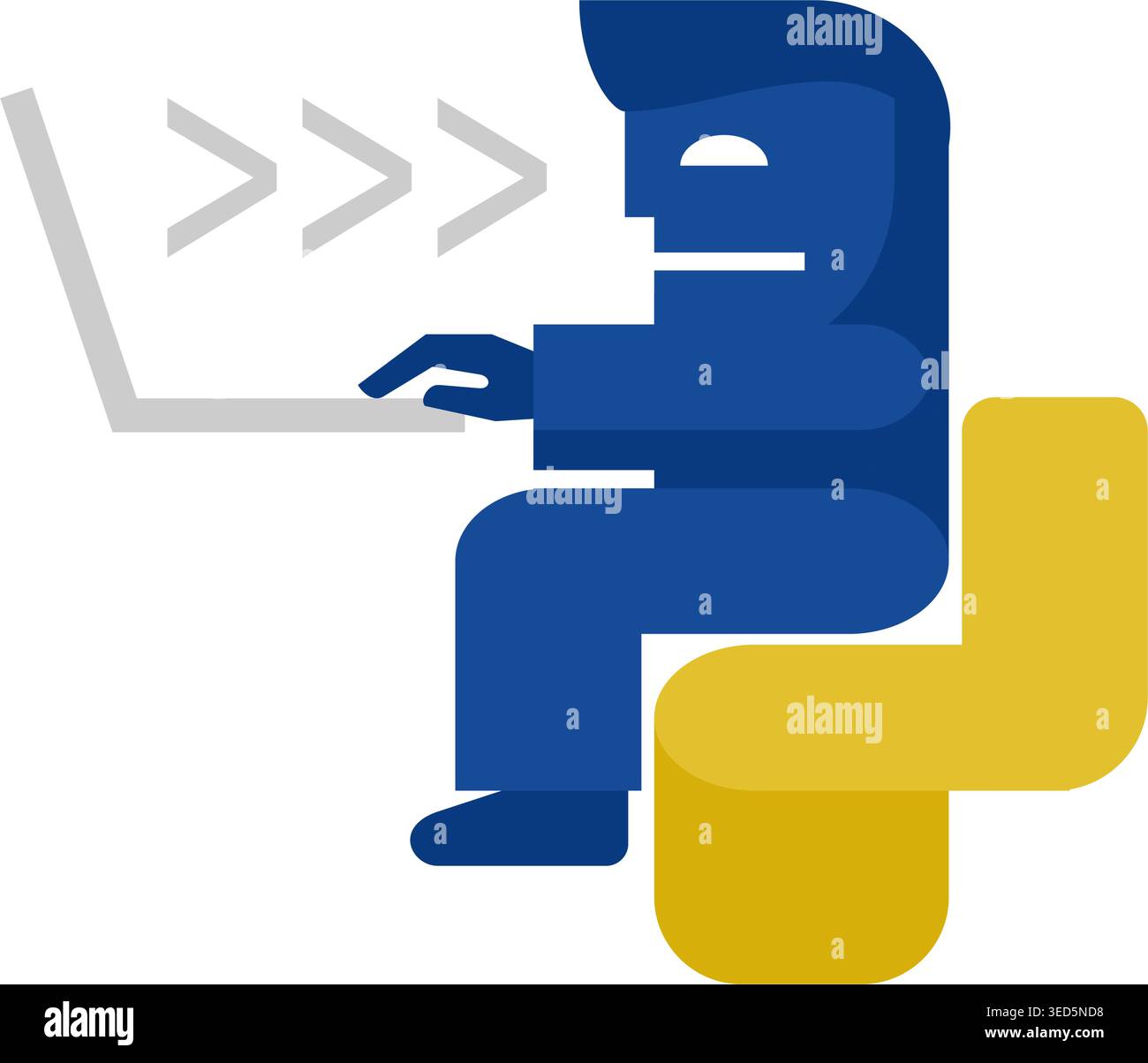 Web developer in association of famous programming language. Vector illustration Stock Vector