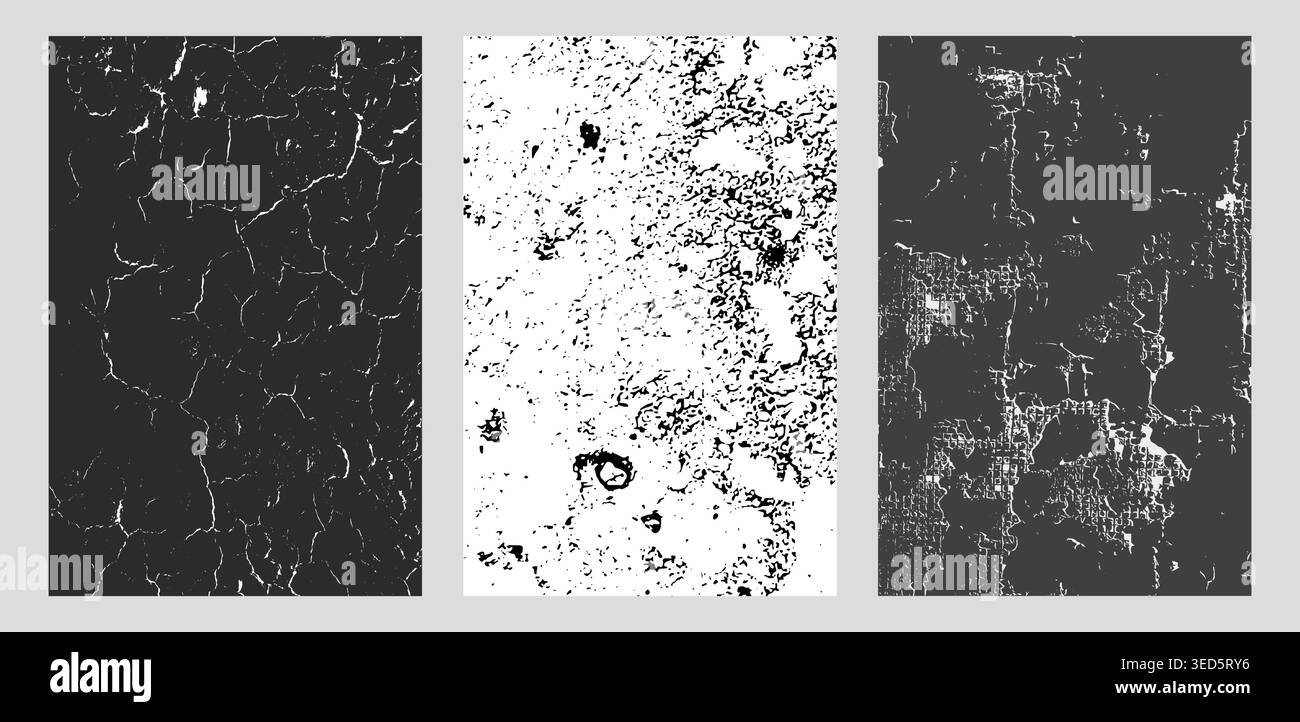 Cracked Texture Panel Set Stock Vector